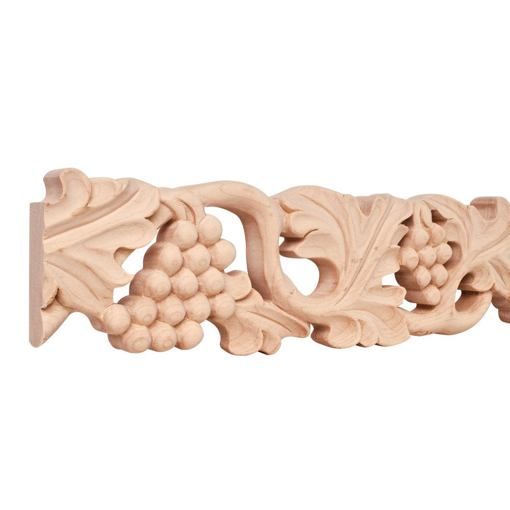 Hardware Resources HCM05ALD 1" D x 4" H Alder Grape Hand Carved Moulding