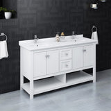 Fresca FCB2360VG-D-CWH-U Double Sink Cabinet with Sinks