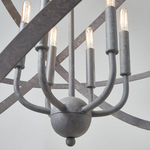 Capital Lighting 330561IW Bluffton 6 Light Pendant Iron and Wood