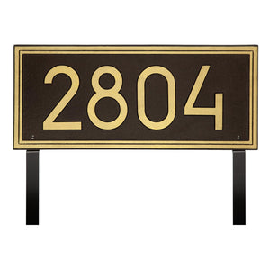 Whitehall 3906AD - Double Line Modern Font Rectangle Plaque, Estate Lawn 1-line
