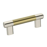 Amerock Cabinet Pull Polished Nickel/Golden Champagne 3 inch & 3-3/4 inch (76mm & 96 mm) Center-to-Center Esquire 1 Pack Drawer Pull Drawer Handle Cabinet Hardware