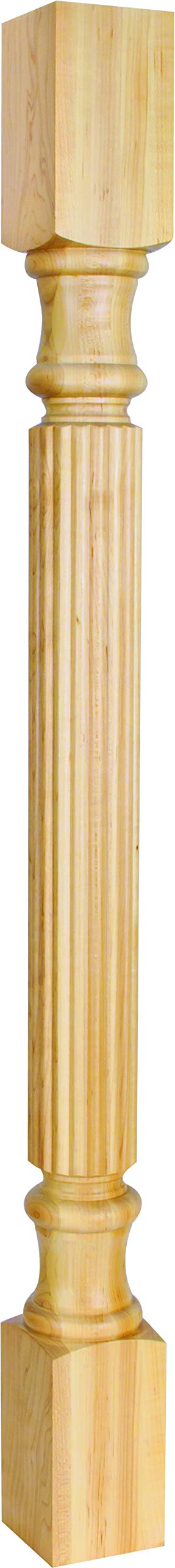 Hardware Resources P23-3.5-HMP 3-1/2" W x 3-1/2" D x 35-1/2" H Hard Maple Fluted Acanthus Post