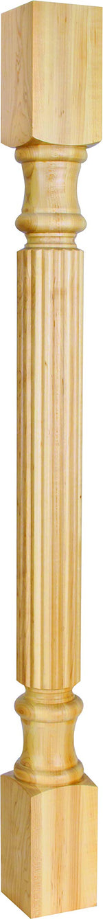 Hardware Resources P23-3.5-HMP 3-1/2" W x 3-1/2" D x 35-1/2" H Hard Maple Fluted Acanthus Post