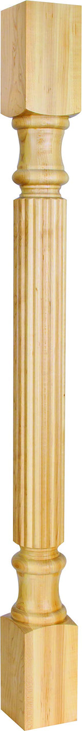 Hardware Resources P23-3.5-HMP 3-1/2" W x 3-1/2" D x 35-1/2" H Hard Maple Fluted Acanthus Post