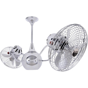 Matthews Fan VB-CR-MTL Vent-Bettina 360° dual headed rotational ceiling fan in polished chrome finish with metal blades.