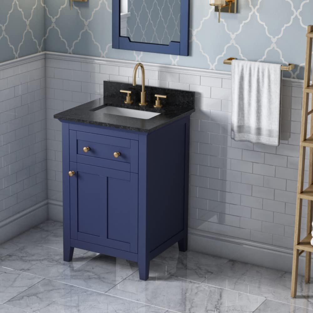 Jeffrey Alexander VKITCHA24BLBGR 24" Hale Blue Chatham Vanity, Black Granite Vanity Top, undermount rectangle bowl