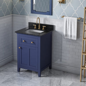Jeffrey Alexander VKITCHA24BLBGR 24" Hale Blue Chatham Vanity, Black Granite Vanity Top, undermount rectangle bowl