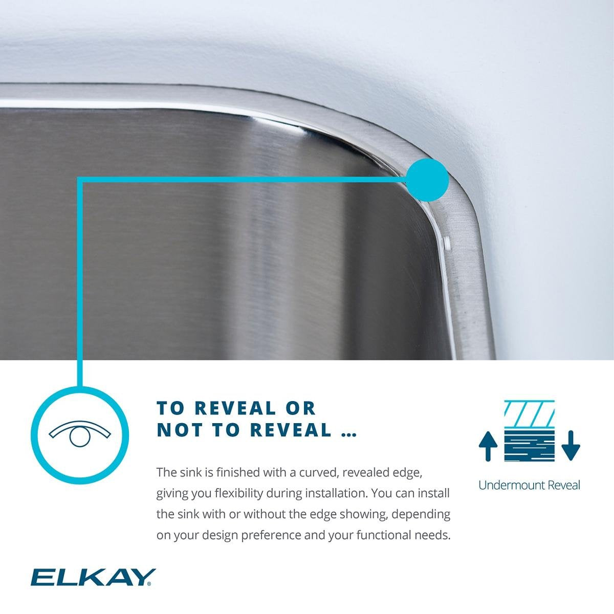 Elkay Lustertone ELUHAD281655 Single Bowl Undermount Stainless Steel ADA Sink