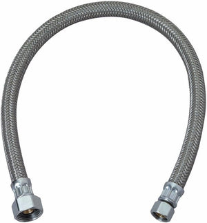BrassCraft Supply Line, Pb 3/8"x1/2"x20", Stainless Steel, Silver