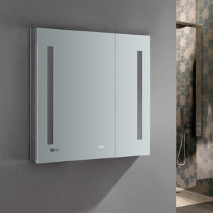 Fresca FMC013030 Fresca Tiempo 30" Wide x 30" Tall Bathroom Medicine Cabinet w/ LED Lighting & Defogger