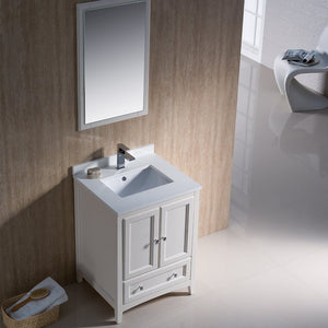 Fresca Bath FVN2024AW Oxford Vanity, 24", Antique White