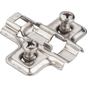 Hardware Resources 600.3118.05 Standard Duty 0 mm Non-Cam Adj Steel Plate with Shortened Euro Screws for 700, 725, 900 and 1750 Series Euro Hinges