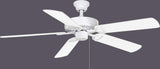 Matthews Fan AM-TW-WH-52 America 3-speed ceiling fan in gloss white finish with 52" white blades. Made in Taiwan