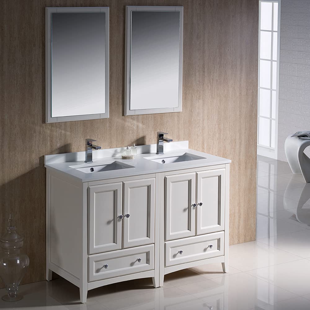 Fresca FVN20-2424GR Fresca Oxford 48" Gray Traditional Double Sink Bathroom Vanity