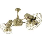 Matthews Fan DD-PB-MTL Duplo Dinamico 360” rotational dual head ceiling fan in Polished Brass finish with metal blades.