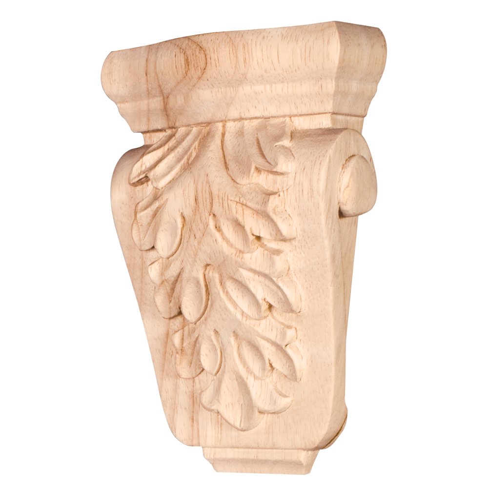 Hardware Resources CORP-2RW 3-5/8" W x 1-1/2" D x 5-1/2" H Rubberwood Acanthus Corbel