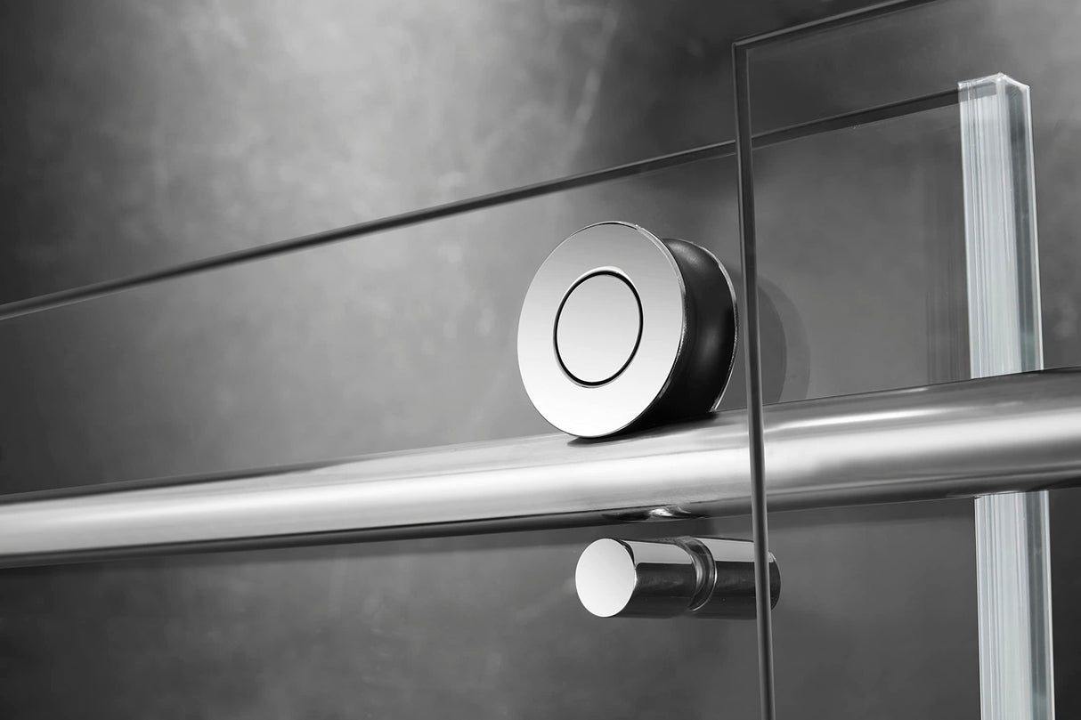 Elegant 66'' * 76'' Frameless Shower Door (Brushed Nickel)