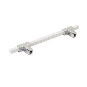 Amerock Cabinet Pull Polished Chrome/White 5-1/16 inch (128 mm) Center to Center Urbanite 1 Pack Drawer Pull Drawer Handle Cabinet Hardware