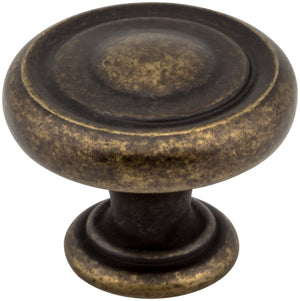 Jeffrey Alexander 117ABM-D 1-1/4" Diameter Distressed Antique Brass Bremen 1 Cabinet Knob