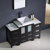 Fresca FVN62-122412ES-VSL Fresca Torino 48" Espresso Modern Bathroom Vanity w/ 2 Side Cabinets & Vessel Sink