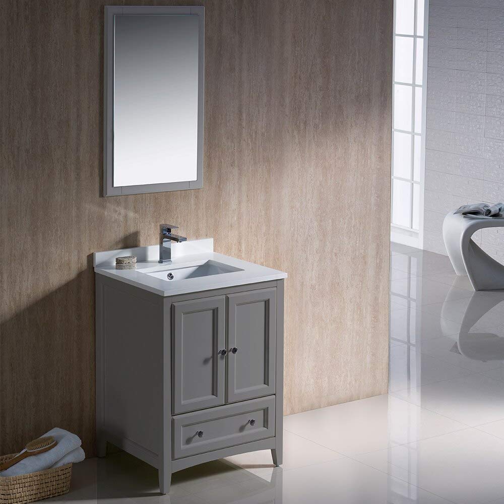 Fresca FVN2024GR Fresca Oxford 24" Gray Traditional Bathroom Vanity