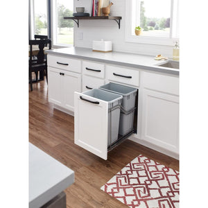 Hardware Resources SWS-MBMD35GBN Double 35 Quart Black Nickel STORAGE WITH STYLE® Metal Soft-close Trashcan Pullout