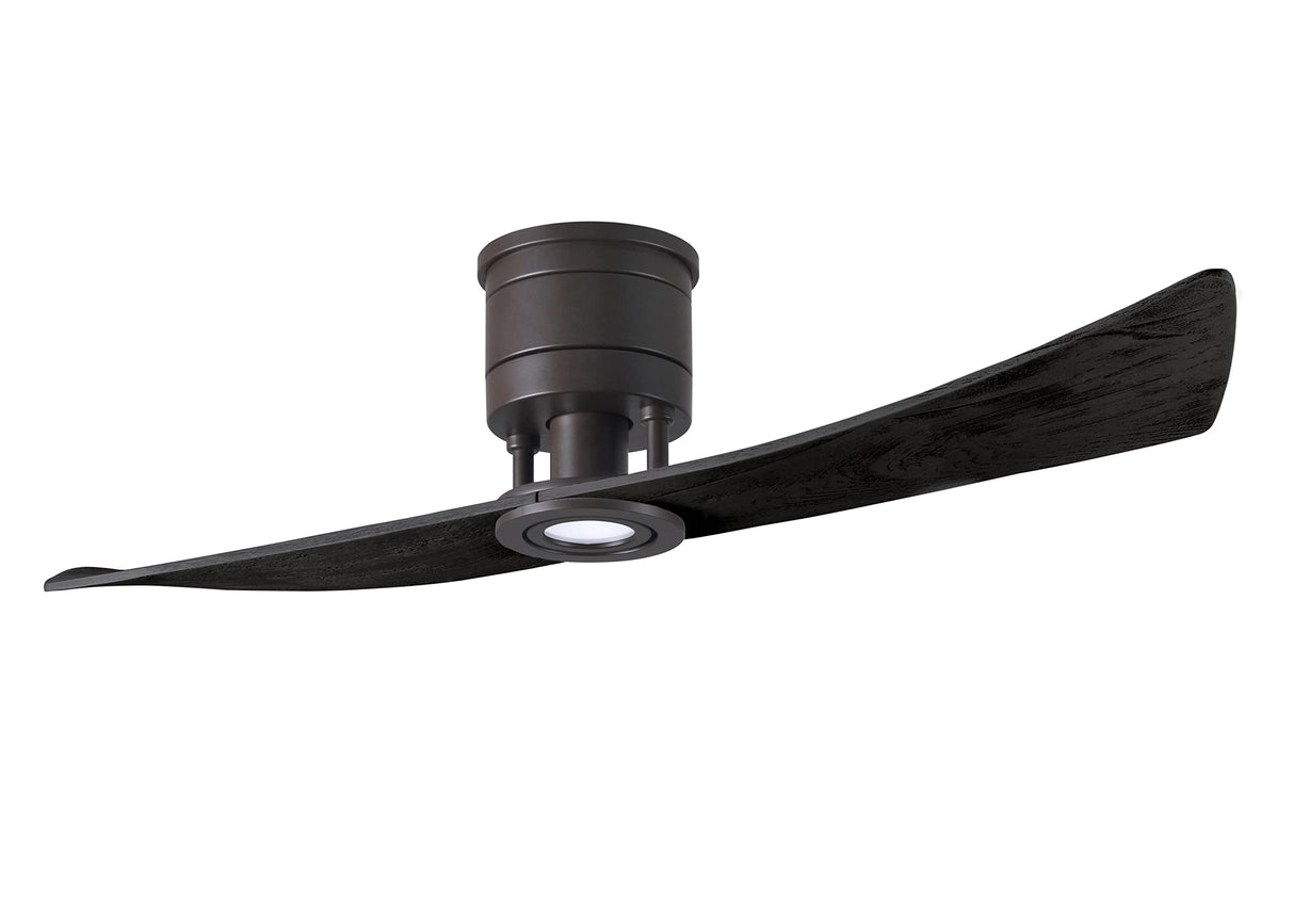 Matthews Fan LW-TB-BK Lindsay ceiling fan in Textured Bronze finish with 52" solid matte black wood blades and eco-friendly, dimmable LED light kit.