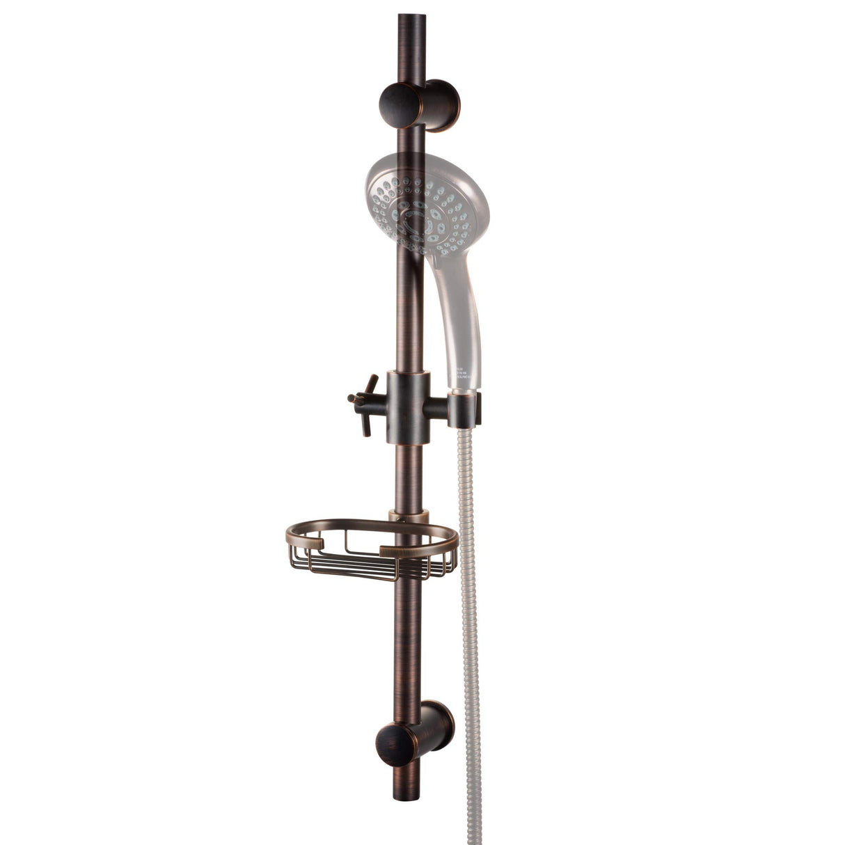 PULSE ShowerSpas 1010-ORB Adjustable Slide Bar for Hand Shower with Wire Basket Soap Dish, Oil Rubbed Bronze