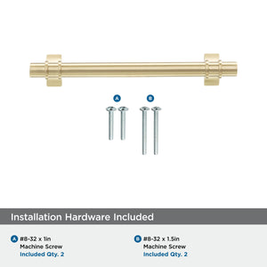 Amerock Cabinet Pull Champagne Bronze 5-1/16 inch (128 mm) Center to Center Davenport 1 Pack Drawer Pull Drawer Handle Cabinet Hardware