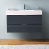 Fresca FCB8342WH-I Fresca Valencia 40" Glossy White Wall Hung Modern Bathroom Vanity