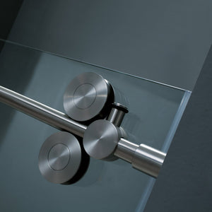 VIGO Adjustable 52 - 56 in. W x 74 in. H Frameless Sliding Rectangle Shower Door with Clear Tempered Glass and Stainless Steel Hardware in Chrome Finish with Reversible Handle - VG6041CHCL5674