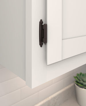 Amerock BPR7630ORB Reverse Bevel Face Frame Cabinet Hinge Variable Overlay Self Closing Face Mount Oil Rubbed Bronze Kitchen Cabinet Door Hinge 1 Pair/2 Pack Functional Hardware
