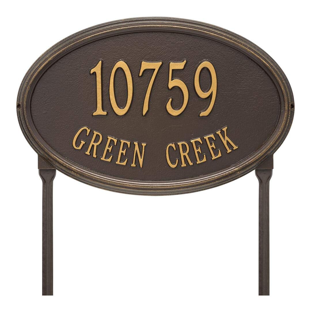 Whitehall 1303OG - Personalized Concord Oval Plaque -Estate - Lawn - 2 Line