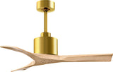 Matthews Fan NK-BRBR-LM-42 Nan 6-speed ceiling fan in Brushed Brass finish with 42” solid light maple tone wood blades