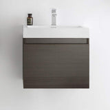 Fresca FCB8006TK-I Fresca Nano 24" Teak Modern Bathroom Cabinet w/ Integrated Sink