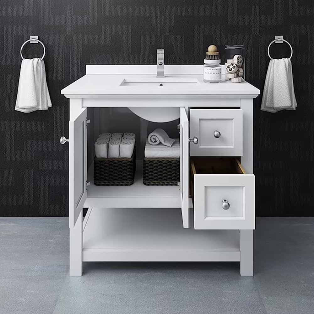 Fresca FCB2336WH-CWH-U Cabinet with Top and Sink