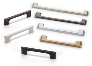 Jeffrey Alexander 286-96NI 96 mm Center-to-Center Polished Nickel Asymmetrical Leyton Cabinet Pull