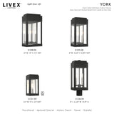 Livex Lighting 21231-04 York 1 Light Outdoor ADA Wall Lantern, Black with Brushed Nickel Finish Candles with Brushed Nickel Stainless Steel Reflector