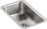 Kohler K-3333-NA 10-3/4" 1-Bowl Square Basin Undermount Bar Sink Stainless Steel