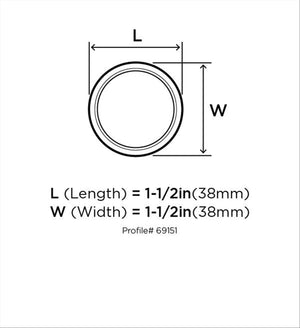 Amerock Cabinet Knob Satin Nickel 1-1/2 inch (38 mm) Diameter Everyday Heritage 10 Pack Drawer Knob Cabinet Hardware