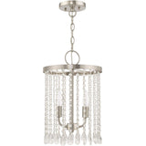 Livex Lighting 51063-91 Elizabeth - Two Light Mini Pendant, Brushed Nickel Finish with Clear Crystal