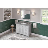 Jeffrey Alexander VKITSAV48GRBOR 48" Grey Savino Vanity, Boulder Cultured Marble Vanity Top, undermount rectangle bowl