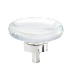 Amerock Cabinet Knob Clear/Polished Nickel 1-3/4 inch (44 mm) Diameter Glacio 1 Pack Drawer Knob Cabinet Hardware