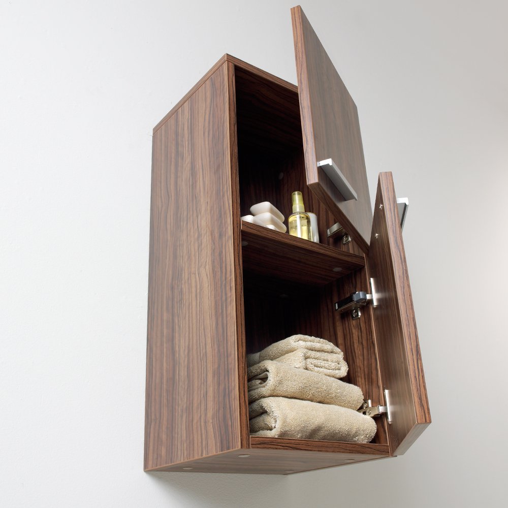 Fresca FST8091GW Fresca Walnut Bathroom Linen Side Cabinet w/ 2 Storage Areas