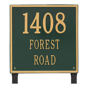 Whitehall 2121GG - Personalized Square Plaque - Estate - Lawn - 3 line