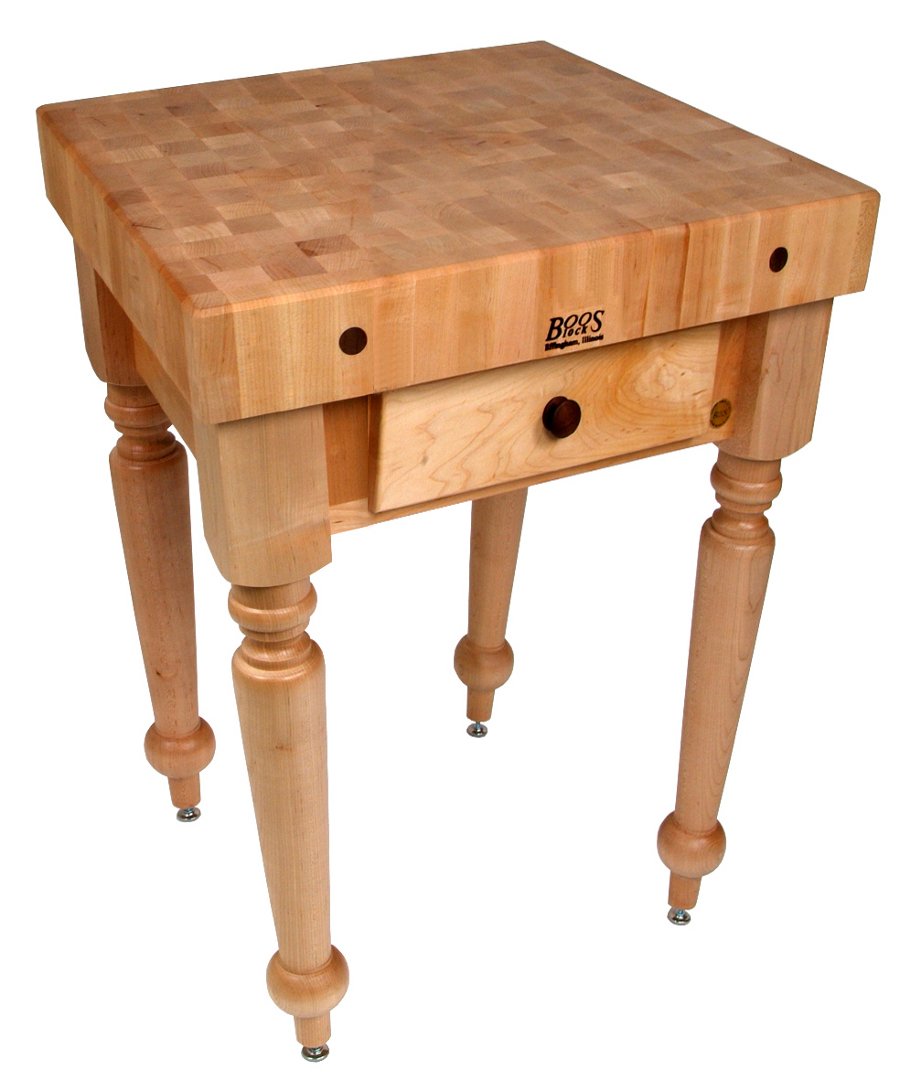 John Boos CUCR05-AL American Heritage Rustica Butcher Block Table Size/Shelf: 48" x 24", Finish: Alabaster White