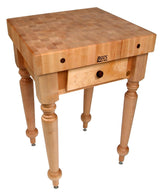 John Boos CUCR05-AL American Heritage Rustica Butcher Block Table Size/Shelf: 48" x 24", Finish: Alabaster White