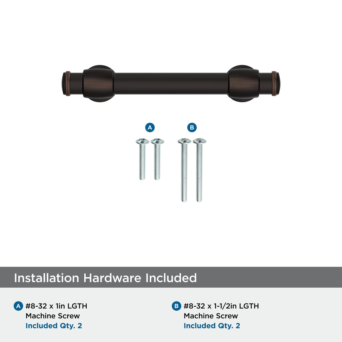Amerock BP36770ORB Oil Rubbed Bronze Cabinet Pull 3 in (76 mm) Center-to-Center Cabinet Handle Winsome Drawer Pull Kitchen Cabinet Handle Furniture Hardware