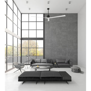 Matthews Fan NKXL-BK-MWH-72 Nan XL 6-speed ceiling fan in Matte Black finish with 72” solid matte white wood blades