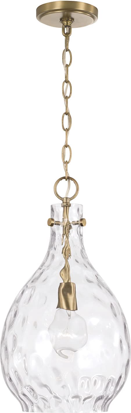 Capital Lighting 349012AD Brentwood 1 Light Pendant Aged Brass